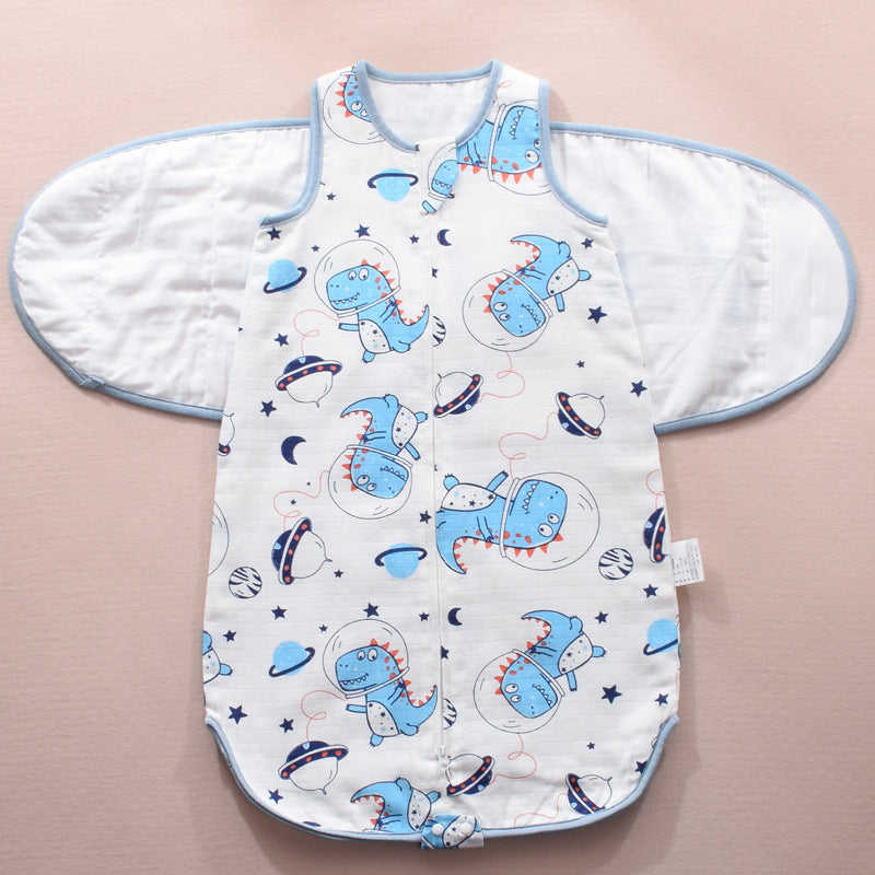 Infant Swaddle Sleeping Bag – Soft Gauze Baby Wrap with Adjustable Wings for Newborn Sleep Comfort