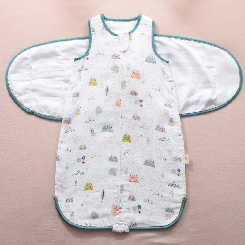 Infant Swaddle Sleeping Bag – Soft Gauze Baby Wrap with Adjustable Wings for Newborn Sleep Comfort
