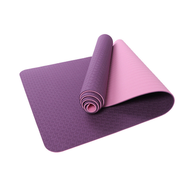 Two-Color 6mm Yoga Mat with Posture Alignment Lines – Non-Slip Fitness & Exercise Mat for Home or Gym