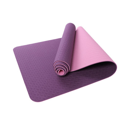 Two-Color 6mm Yoga Mat with Posture Alignment Lines – Non-Slip Fitness & Exercise Mat for Home or Gym