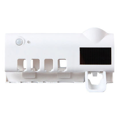 Multifunctional Bathroom Toothbrush Holder with USB Charging & Toothpaste Dispenser – Razor & Electric Brush Storage Rack