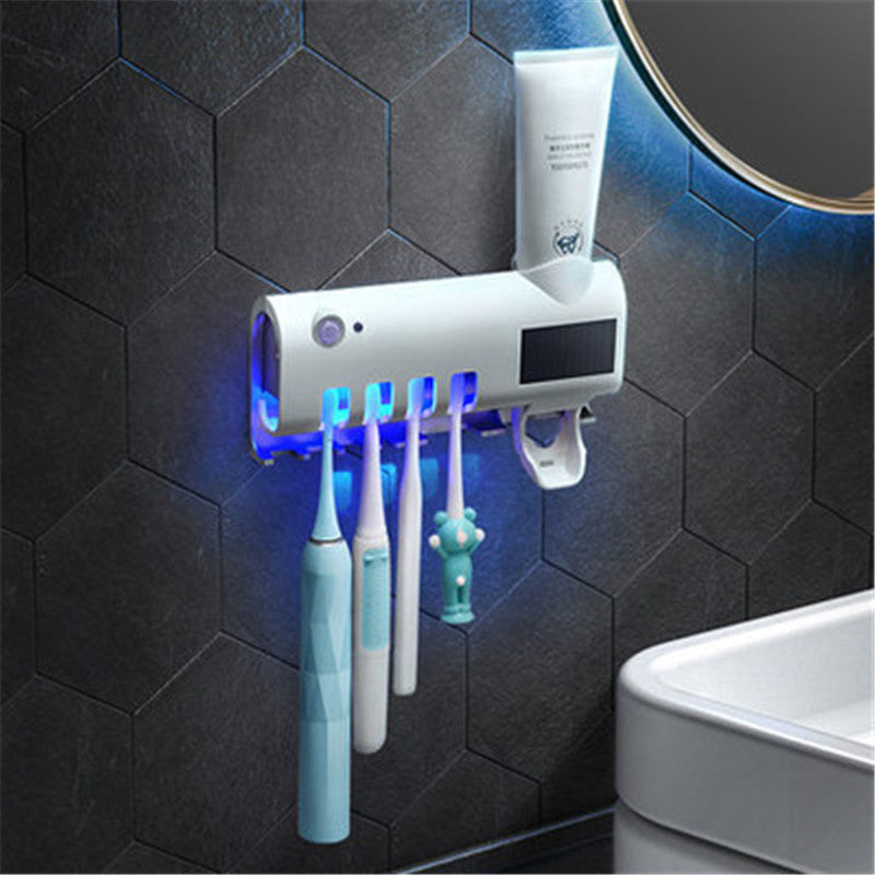 Multifunctional Bathroom Toothbrush Holder with USB Charging & Toothpaste Dispenser – Razor & Electric Brush Storage Rack