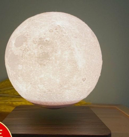 Magnetic Levitation Moon Lamp – 3D Printed Planet Night Light with Floating & Spinning LED Display