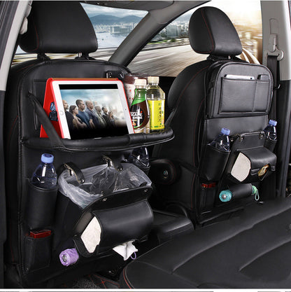 PU Leather Car Seat Back Organizer – Waterproof Multifunction Hanging Storage Bag