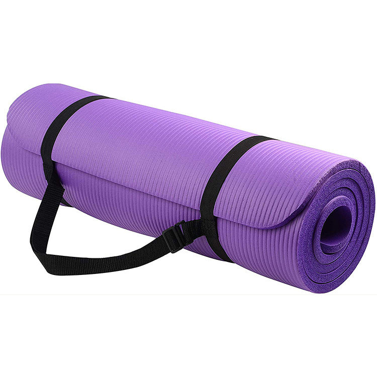 NBR Non-Slip Yoga Mat – Extra Thick, Striped Design for Comfort & Stability