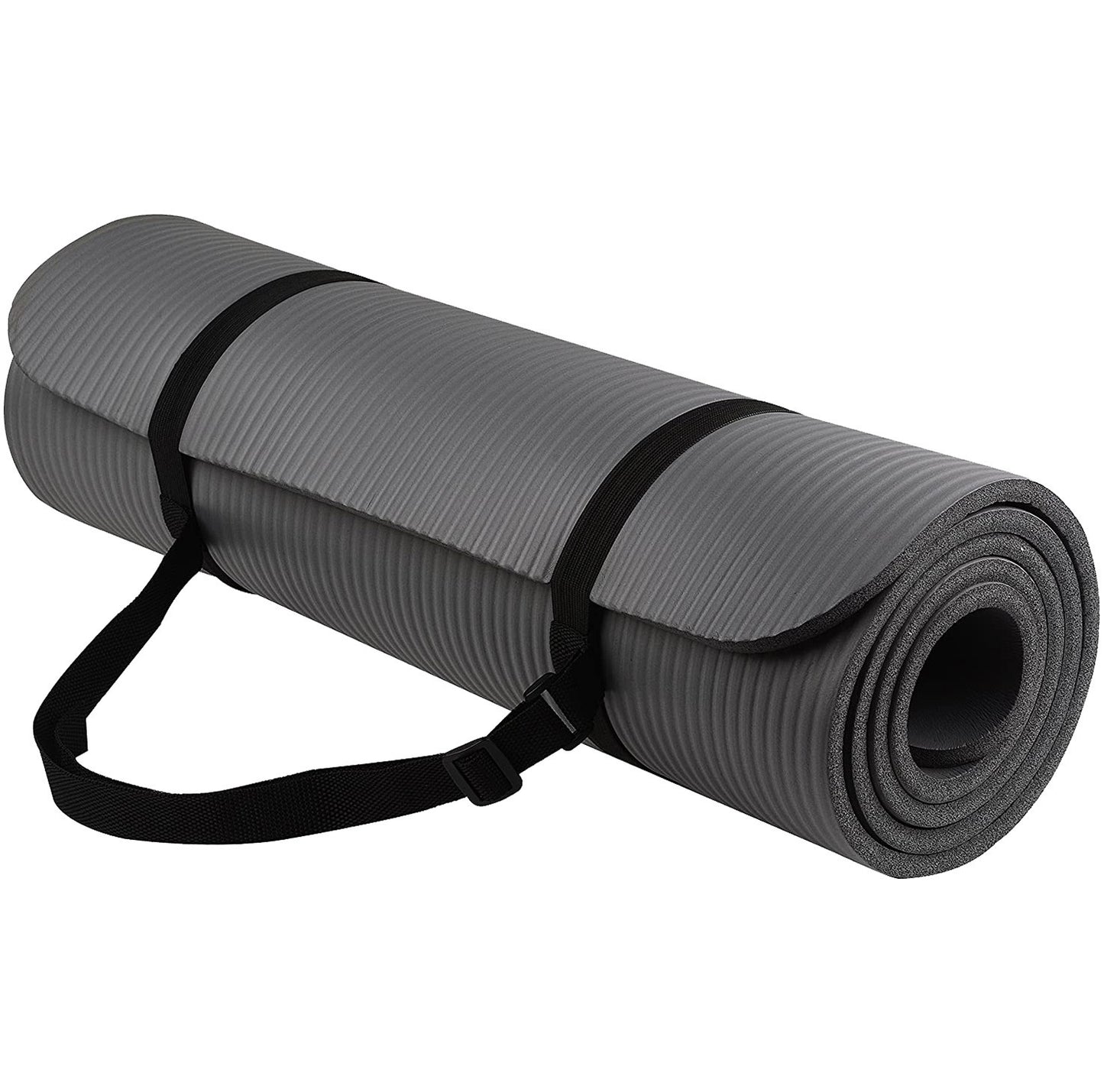 NBR Non-Slip Yoga Mat – Extra Thick, Striped Design for Comfort & Stability