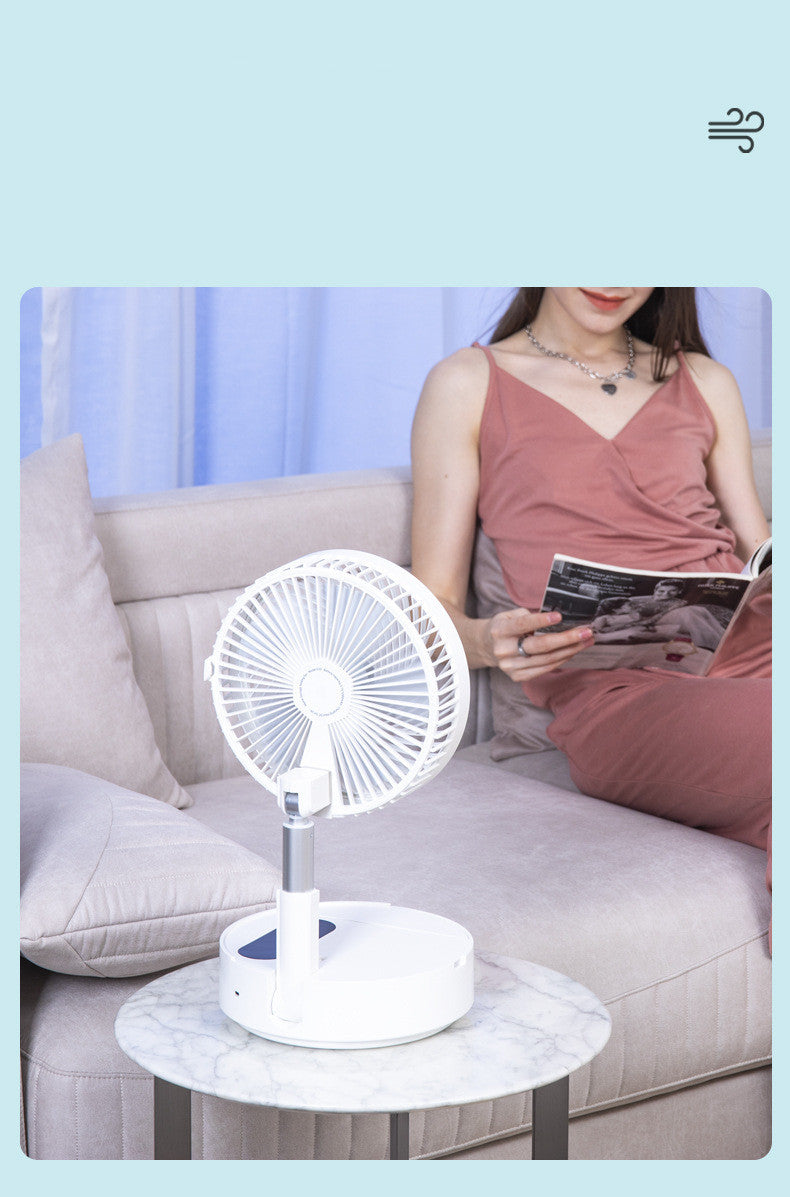 Portable USB Rechargeable Mini Fan – Retractable & Compact Design for Travel or Desk Use