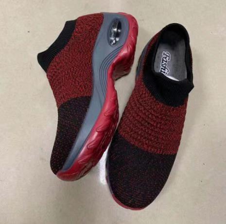 Women's Mesh Wedge Dance Shoes – Lightweight Breathable Slip-On with Hollow Design & Waterproof Platform