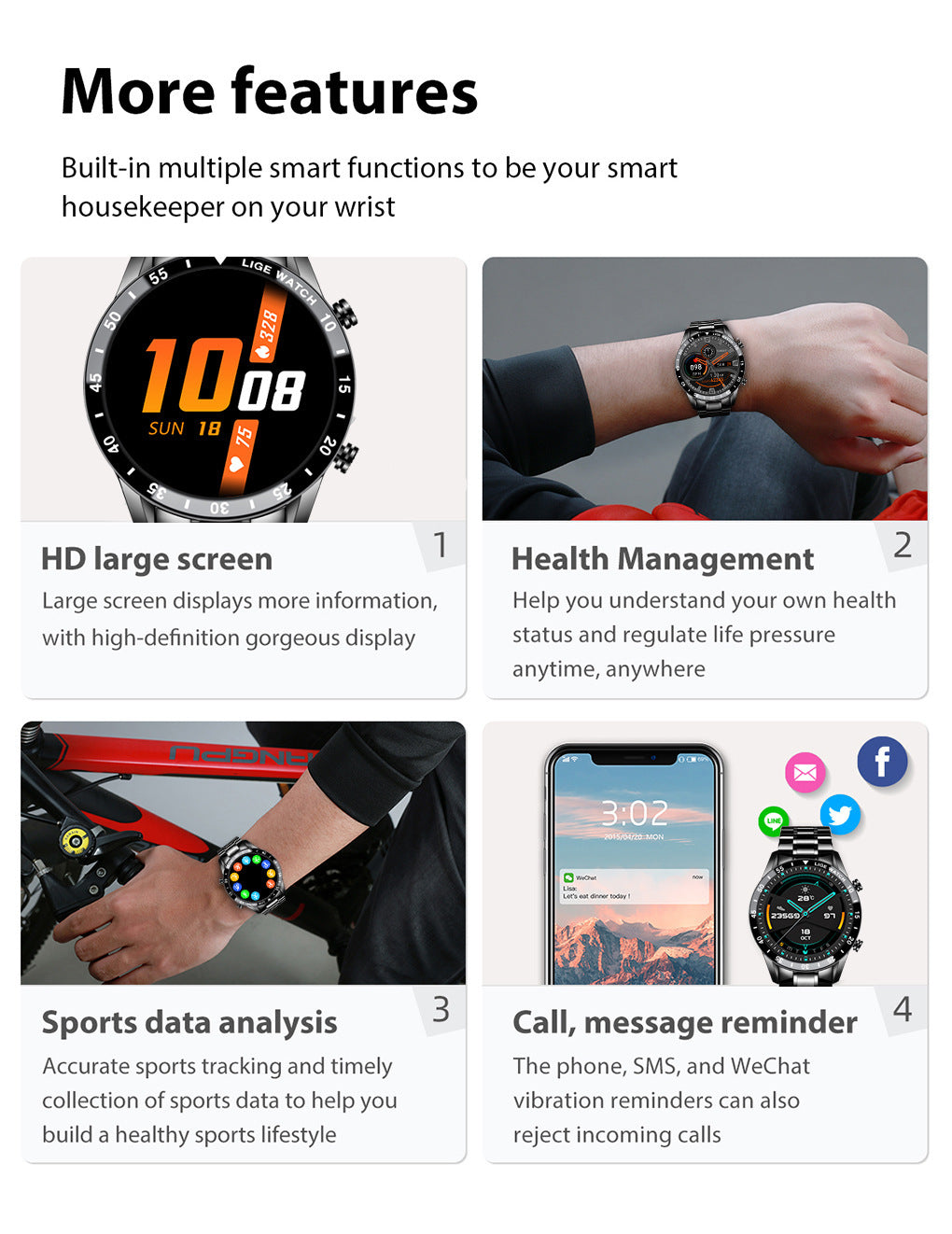 LIGE New Upgrade Smartwatch – Advanced Smart Wearable with Enhanced Features