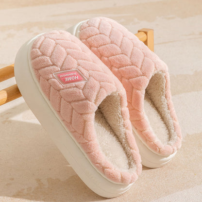 Non-Slip Thick-Soled Plush Winter Slippers – Warm Indoor Fleece Shoes for Couples (Men & Women)