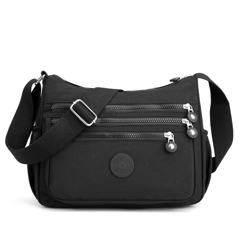 Lightweight Nylon Multilayer One-Shoulder Casual Messenger Bag – Simple & Durable Design