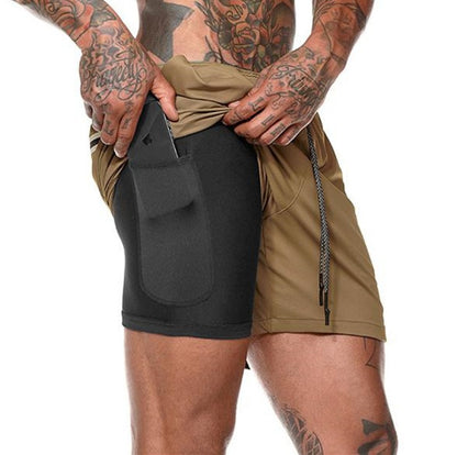 Men’s Pocket Compression Shorts – Athletic Gym Running Training Sportswear