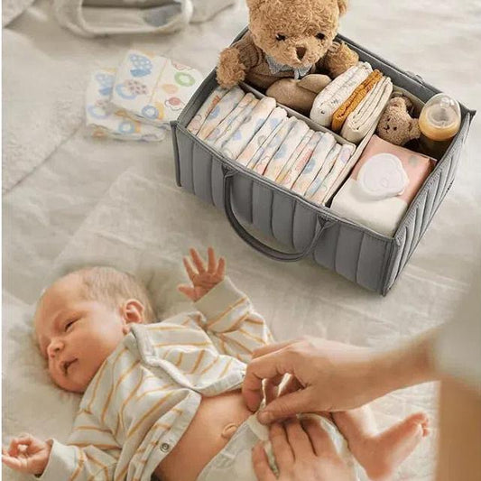Foldable Large Capacity Baby Diaper Storage Bag – Portable Organizer for Mom & Child Essentials