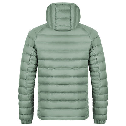 Men’s Lightweight Hooded Winter Jacket – Warm Zipper Coat with Pockets & Portable Design
