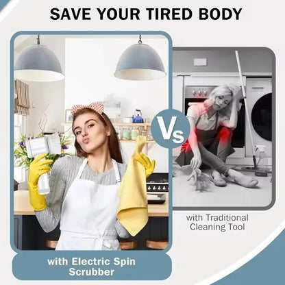 Electric Spin Scrubber – Powerful Bathroom Cleaning Brush with 5 Replaceable Heads for Tiles, Tubs & Floors