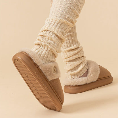 Unisex Plush Winter Slippers – Thick-Soled Fleece Indoor Shoes for Men & Women