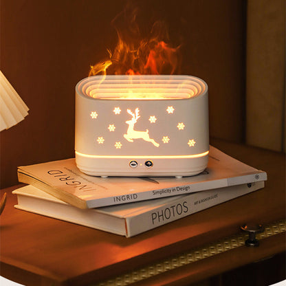Elk Flame Humidifier Diffuser – Silent Aroma Mist Maker & Ambient LED Lamp for Home Decor