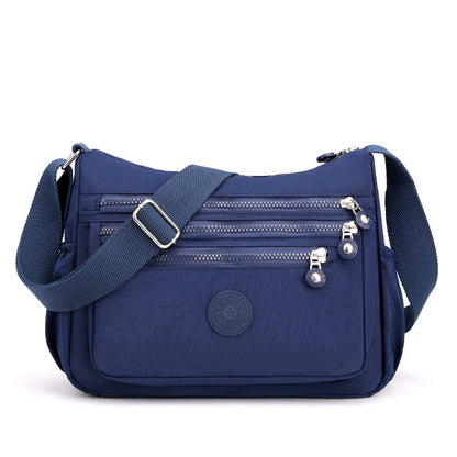 Lightweight Nylon Multilayer One-Shoulder Casual Messenger Bag – Simple & Durable Design