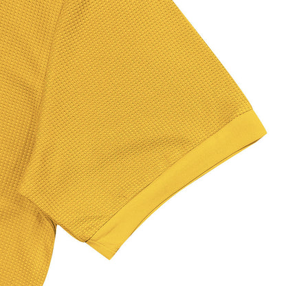 Men’s Waffle Knit Polo Shirt – Short Sleeve Summer Lapel Top
