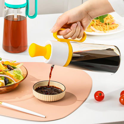 2-in-1 Oil Dispenser with Silicone Brush – Glass Bottle for BBQ, Cooking & Seasoning | Kitchen Spray Bottle Tool