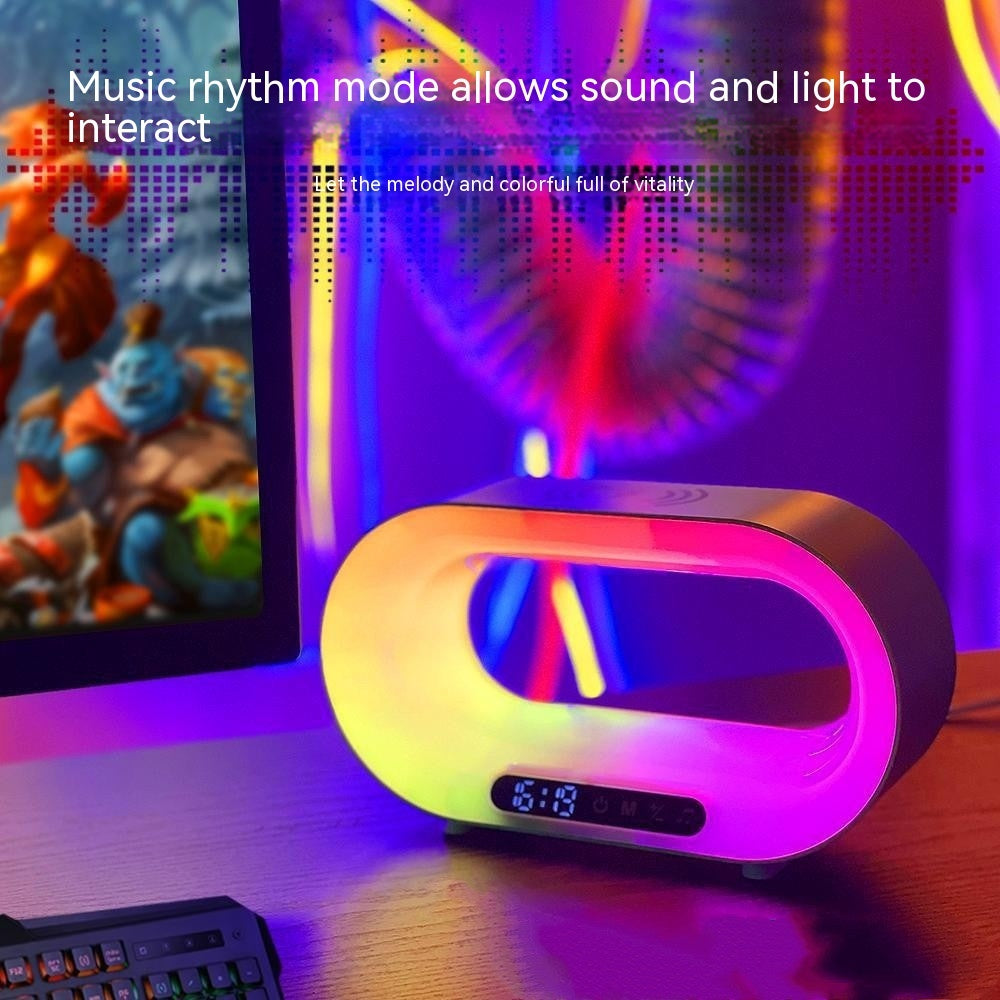 3-in-1 Smart LED Night Light – RGB Atmosphere Lamp, Wireless Charger & Alarm Clock with APP Control