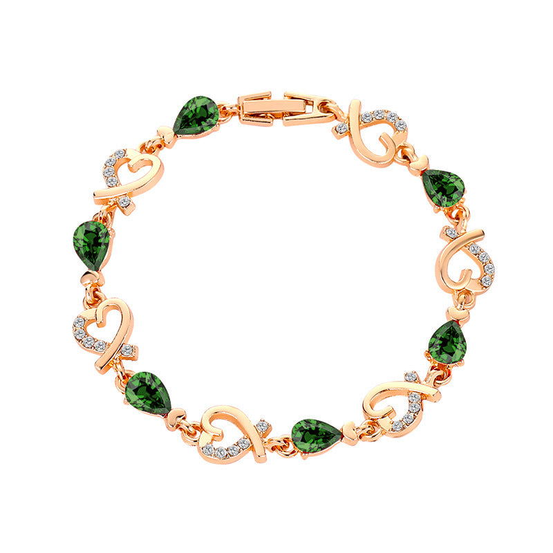 Hollow Heart Love Bracelet – Fashion Rhinestone Bangle with Romantic Charm