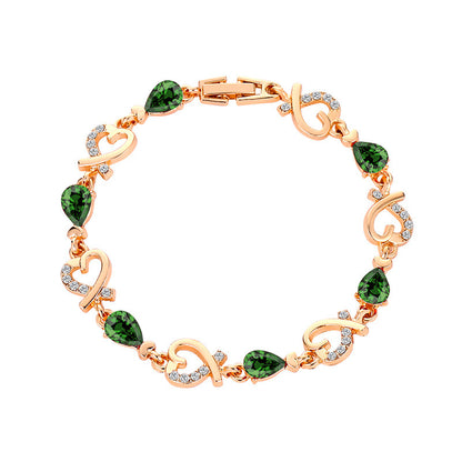 Hollow Heart Love Bracelet – Fashion Rhinestone Bangle with Romantic Charm