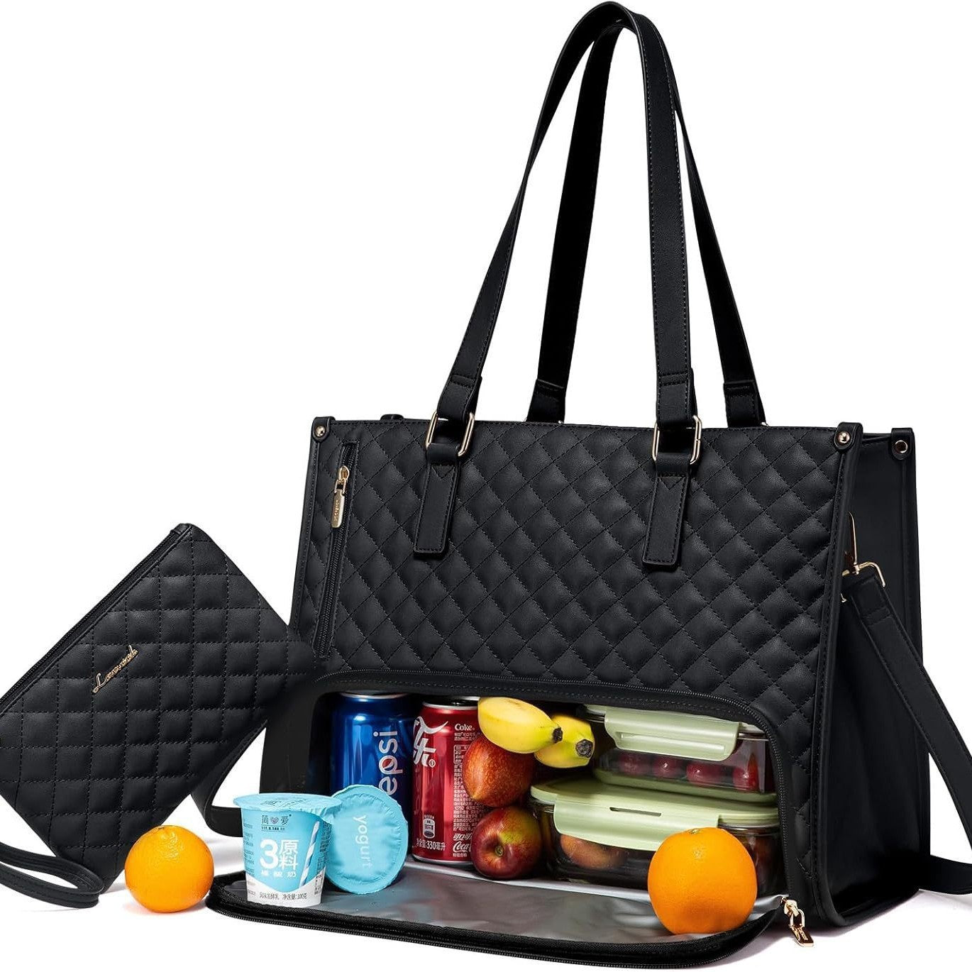 Women's Insulated Lunch Bag – Large Leak-Proof Tote with Laptop Compartment for Work & Commute