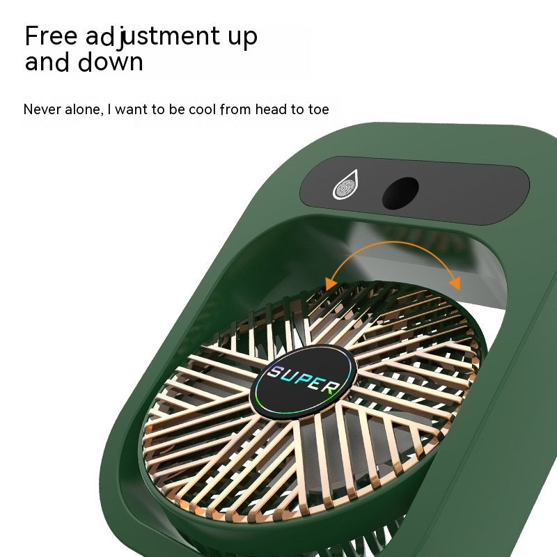 Portable USB Rechargeable Misting Fan – Air Cooler with 3 Speeds & Humidifier for Home & Desk