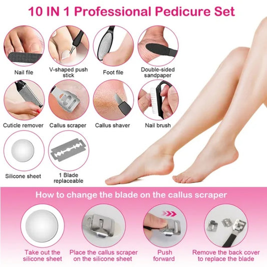 17Pcs Electric Foot Callus Remover Set – Rechargeable Pedicure Tool Kit for Smooth Feet & Dead Skin Removal