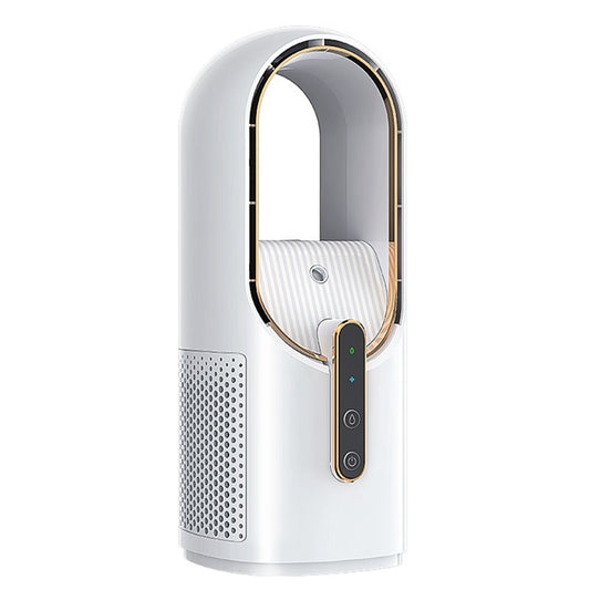 Bladeless Desktop Mini Fan with Humidifier – Silent USB Rechargeable Cooling Spray Fan