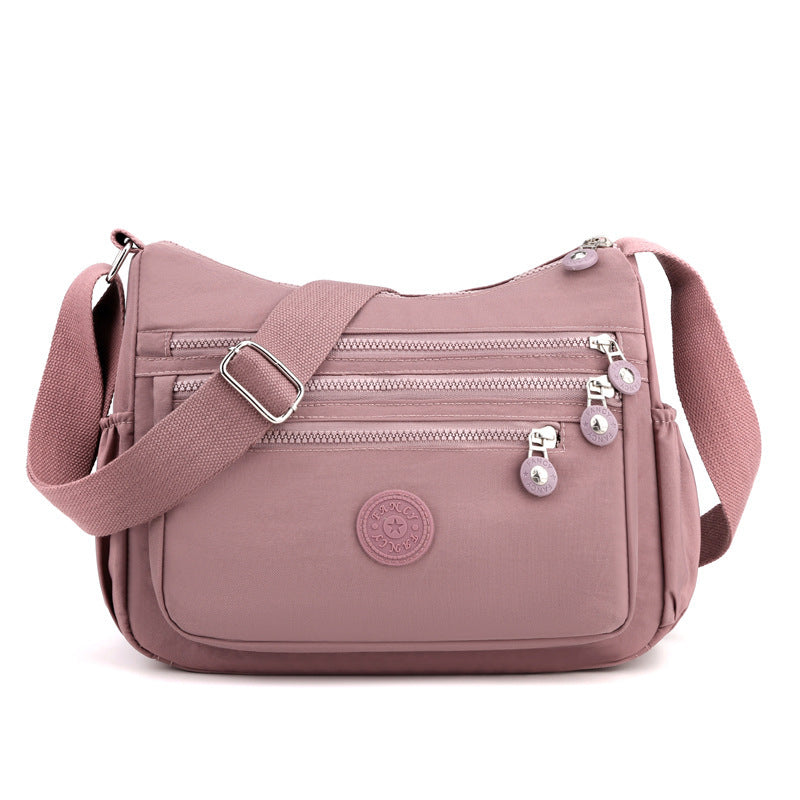 Lightweight Nylon Multilayer One-Shoulder Casual Messenger Bag – Simple & Durable Design