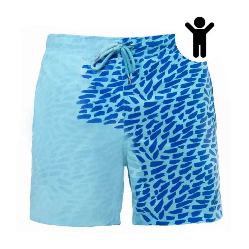 Men’s Color-Changing Swim Trunks – Quick-Dry Summer Beach Shorts with Magic Heat Reactive Fabric