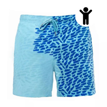 Men’s Color-Changing Swim Trunks – Quick-Dry Summer Beach Shorts with Magic Heat Reactive Fabric