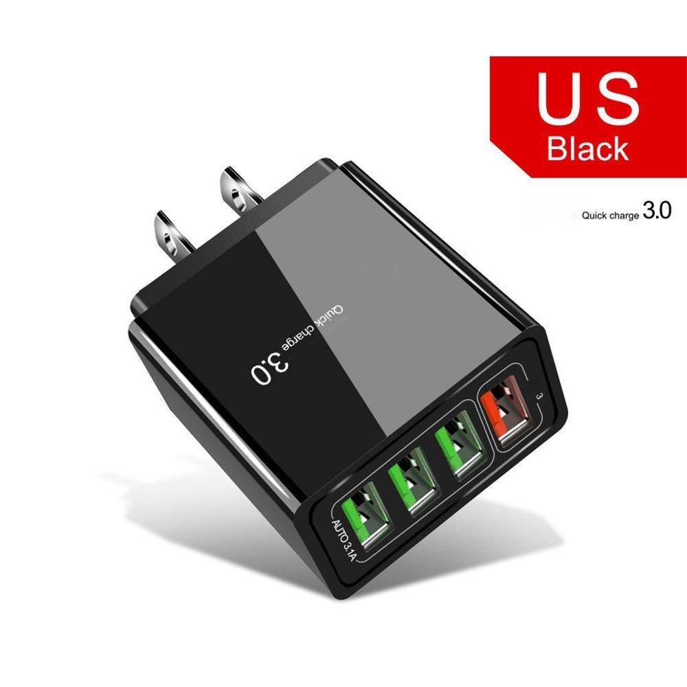 3A Illuminated USB Wall Charger – 4-Port Fast Charging Adapter for Mobile Devices