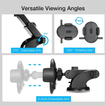 Telescopic Car Phone Holder – Long Arm Dashboard Mount with Suction Cup Base