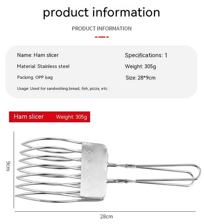 Stainless Steel Slicer – Precision Ham, Bread & BBQ Meat Cutter for Kitchen or Grill