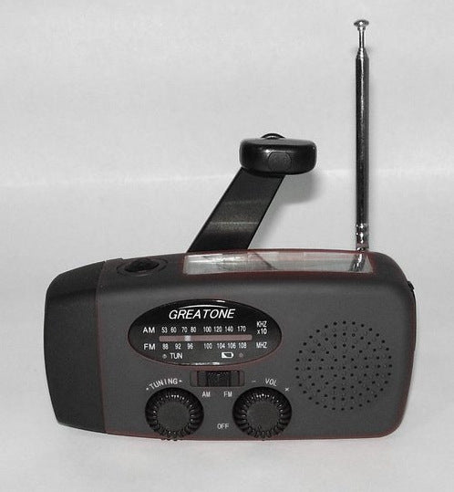 Solar Hand Crank Emergency Radio – USB Charging Flashlight with AM/FM & Power Bank Function