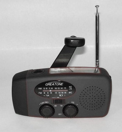 Solar Hand Crank Emergency Radio – USB Charging Flashlight with AM/FM & Power Bank Function
