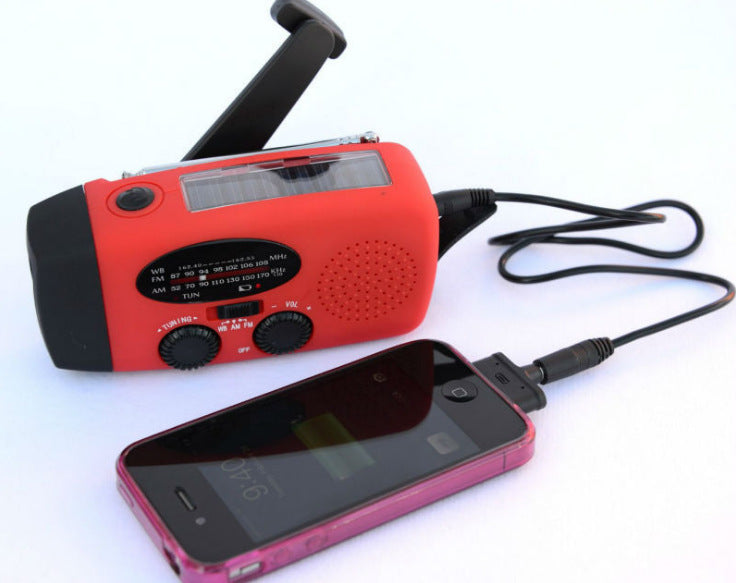 Solar Hand Crank Emergency Radio – USB Charging Flashlight with AM/FM & Power Bank Function