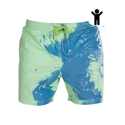 Men’s Color-Changing Swim Trunks – Quick-Dry Summer Beach Shorts with Magic Heat Reactive Fabric