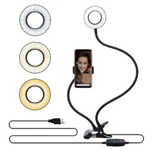 LED Selfie Ring Light with Adjustable Stand – 8cm Makeup & Live Streaming Light