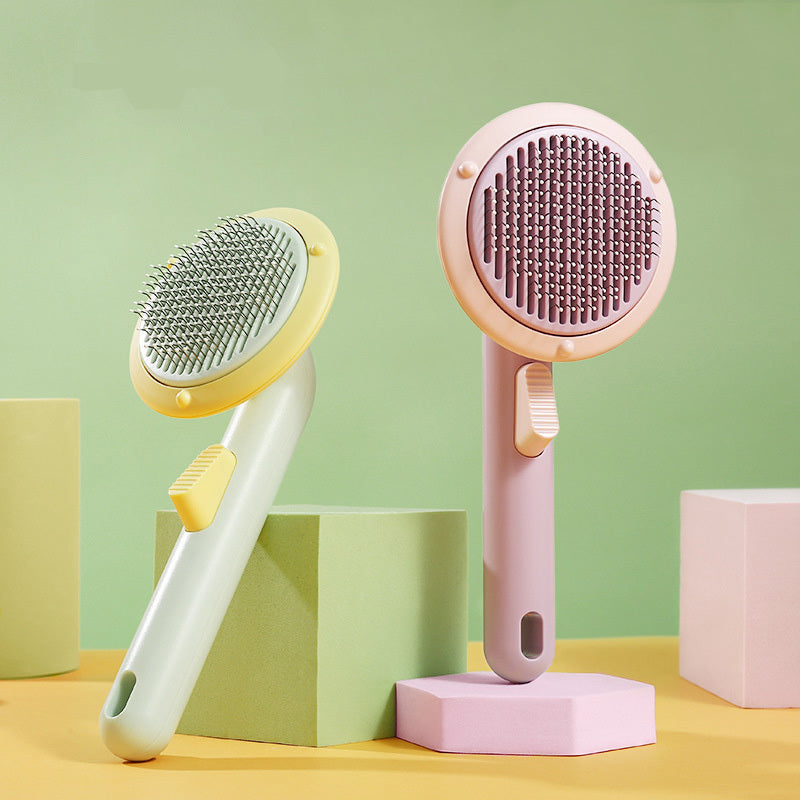 Self-Cleaning Pet Grooming Brush – Handheld Steel Wire Comb for Cats & Dogs, Easy Hair Removal