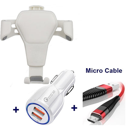 Leather Grain Gravity Car Phone Holder – Auto-Lock Air Vent Mount