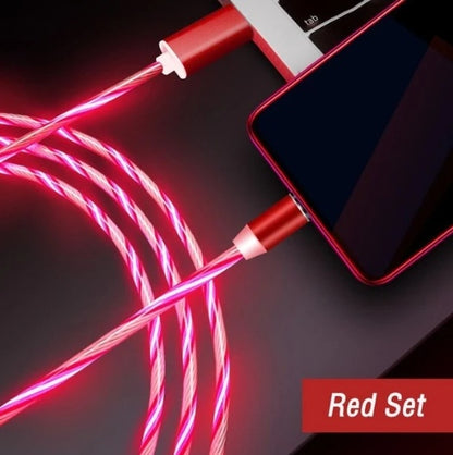 Flowing Light Magnetic Data Cable – Compatible with Apple iPhone, Android & USB Type-C Devices