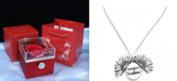 Rotating Rose Flower Gift Box – Creative Jewelry Packaging for Women.