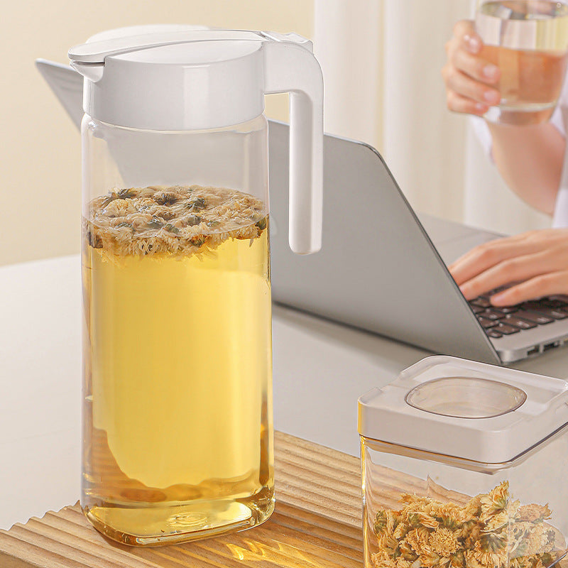 Press-Type Cold Water Jug – Large-Capacity Plastic Pitcher for Juice, Tea & Fruit-Infused Drinks