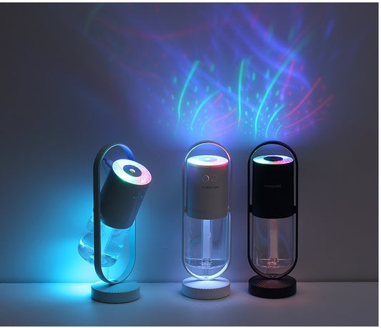 Magic Shadow USB Air Humidifier with Projection Night Light – Ultrasonic Mini Mist Maker & Air Purifier for Home, Car, and Office