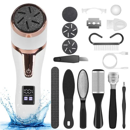 17Pcs Electric Foot Callus Remover Set – Rechargeable Pedicure Tool Kit for Smooth Feet & Dead Skin Removal