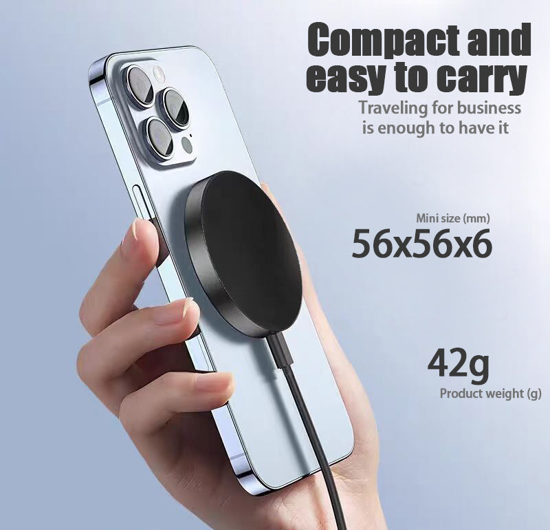 15W Magnetic Qi Wireless Charger – Fast Charging Pad for iPhone 12/13/14/15/16 Series